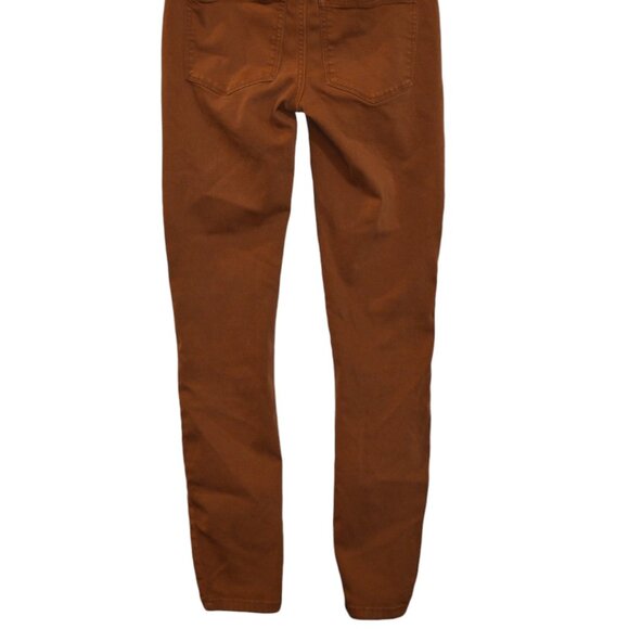 MAUSICES Mid Rise Slim Straight Legs Brown Cotton-Polyester-Spandex Pants XS-S - Picture 3 of 6